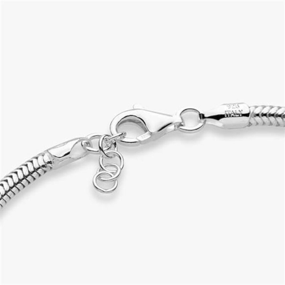 925 Sterling Silver Solid 3mm Snake Chain Bracele… - image 2